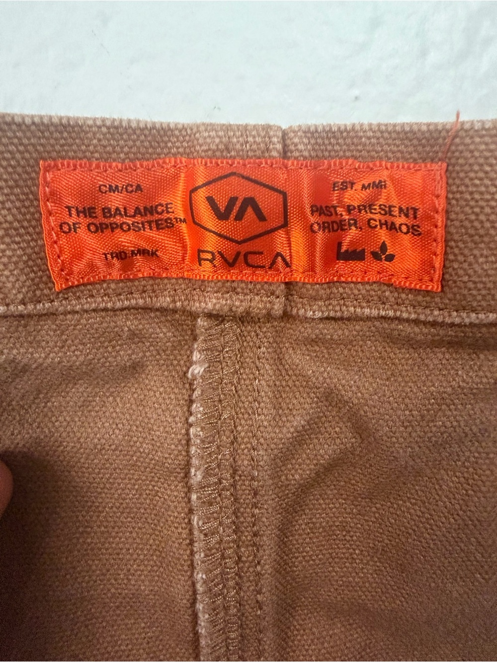 RVCA Men's Grounded Canvas Workwear Overalls Brown Medium Utility Straight Leg - Picture 12 of 16